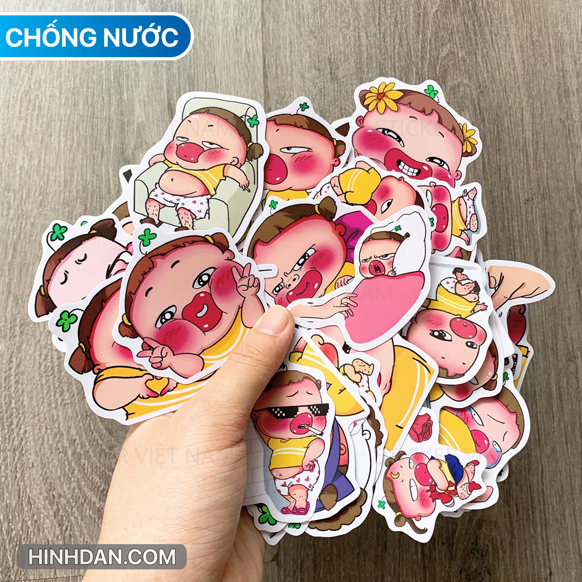 Quỳnh Cute - Hình Dán Trang Trí Tủ, Sổ Tay, Nón Bảo Hiểm, Đàn Dễ Thương Decal Chống Nước - Sticker Việt Nam