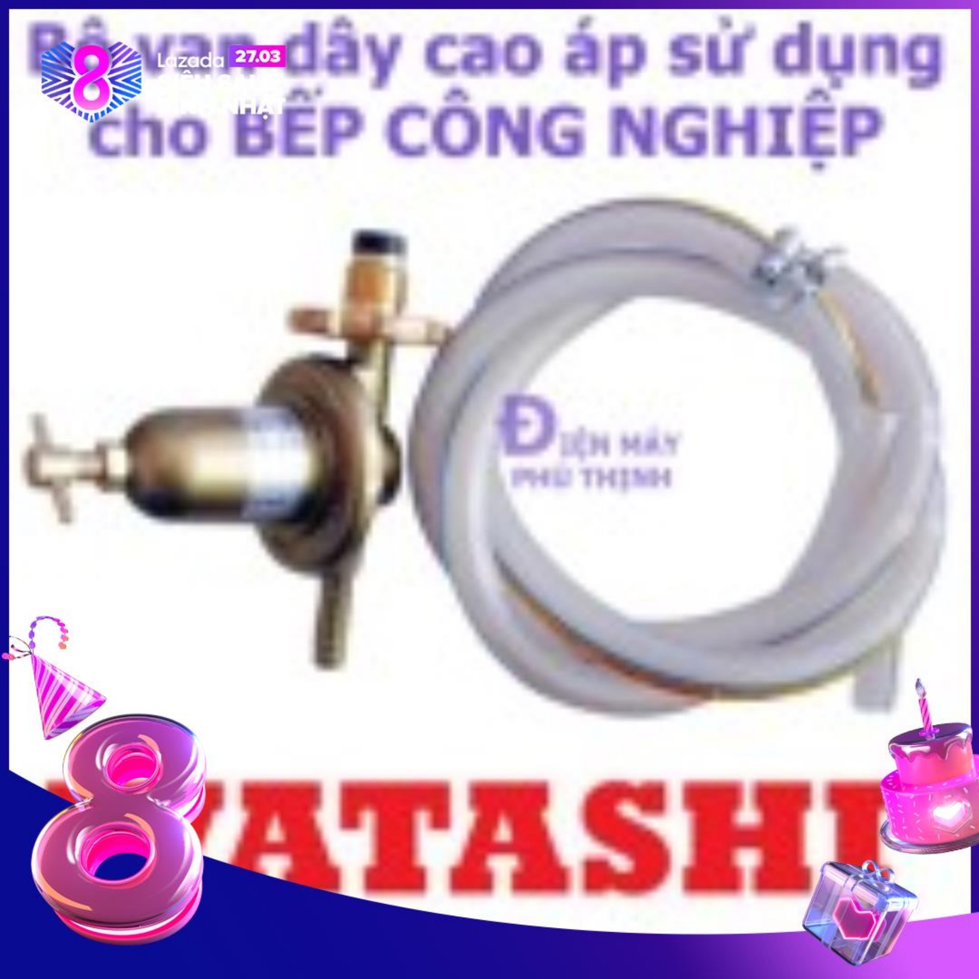 Bộ van và dây gas cao áp WATASHI cao cấp dùng cho bếp công nghiệp