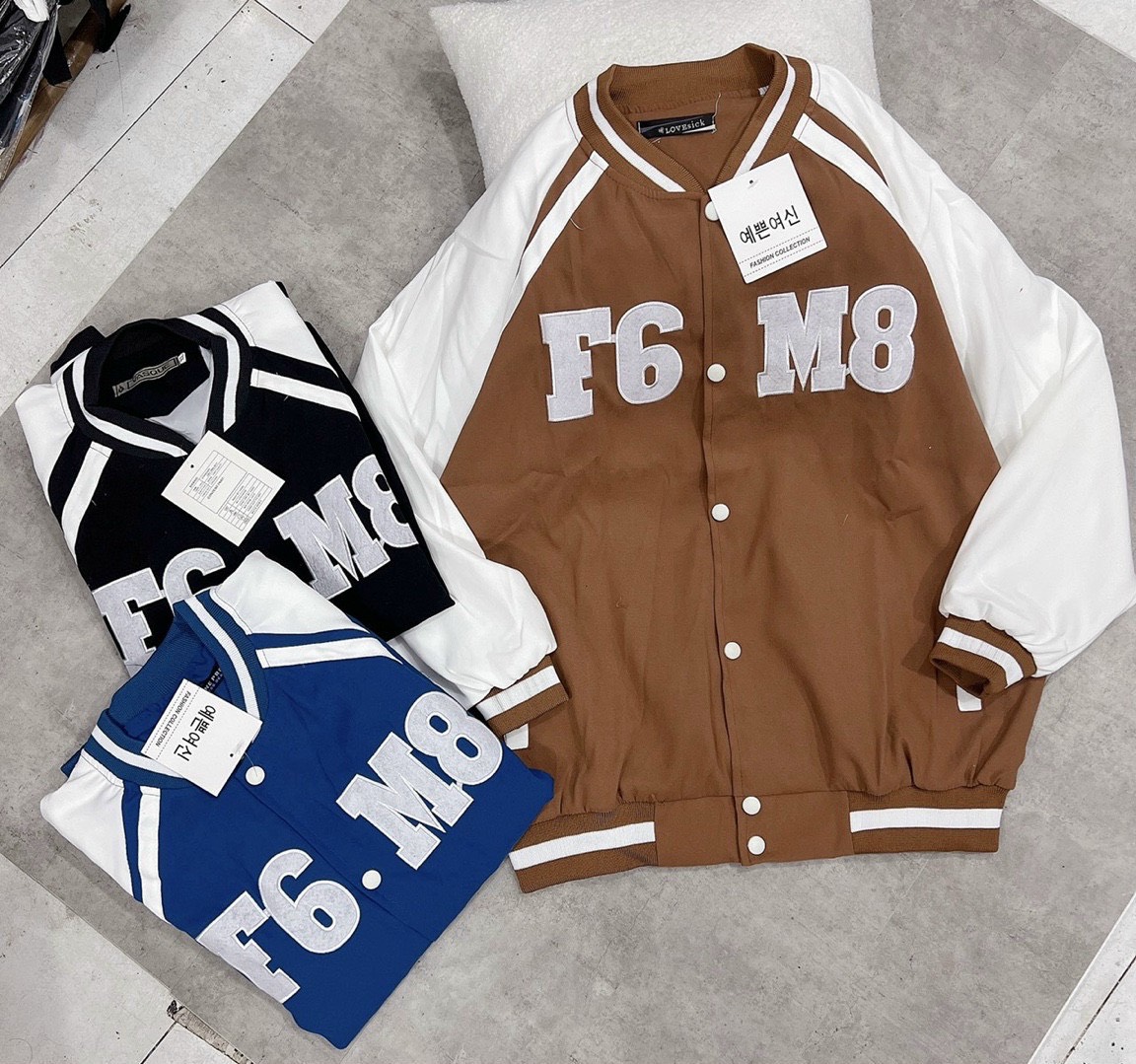 Áo khoác bomber nam nữ chất da lộn 2 lớp f6m8-tp