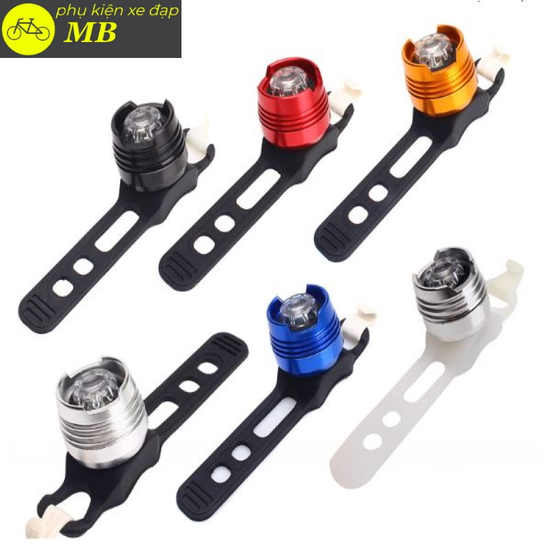 đèn hậu xe đạp, đèn nháy cảnh báo xe đạp vỏ nhôm tiện CNC cao cấp chống nước nhiều màu sắc gắn nhiều vị trí trên xe đạp