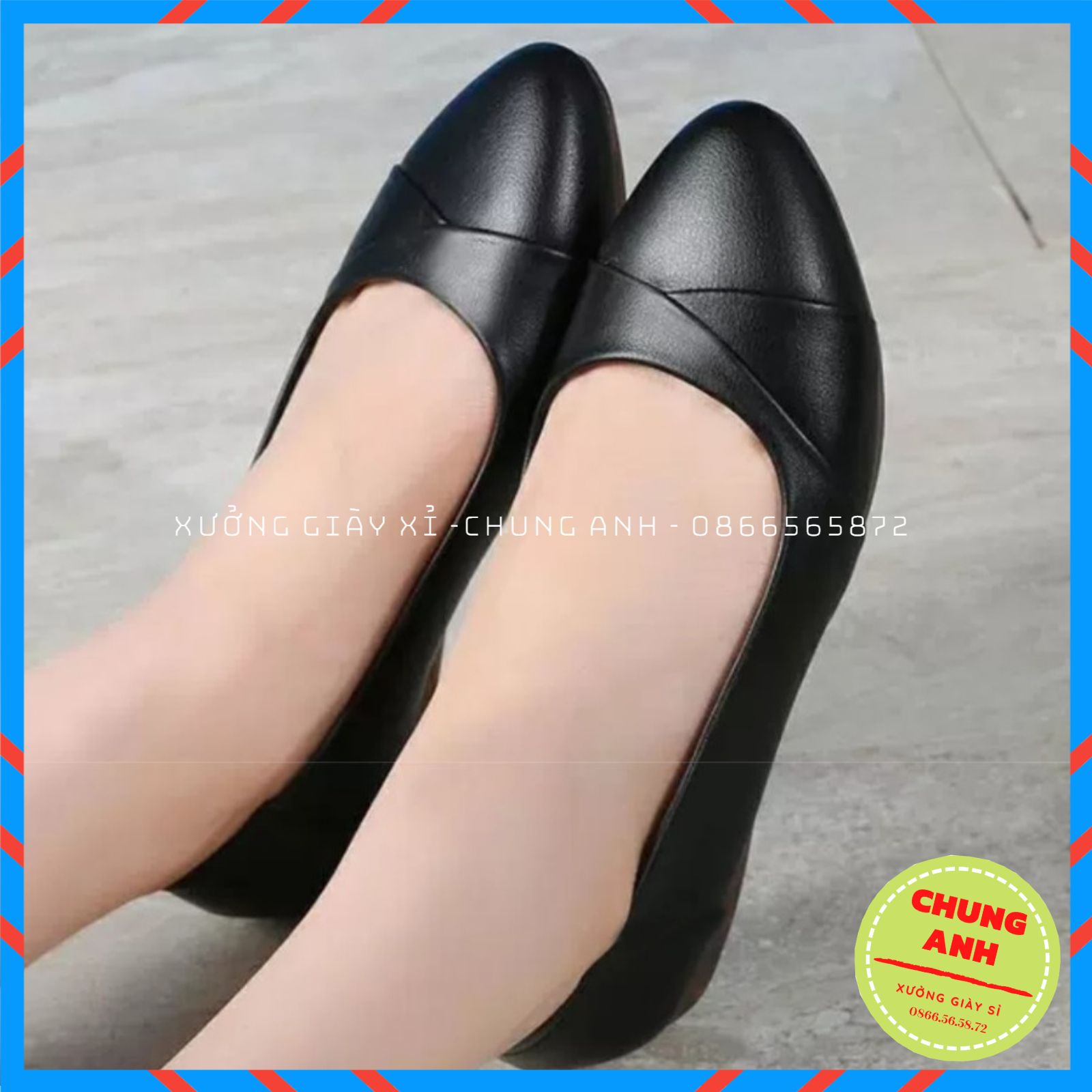 Giày búp bê nữ, giày bệt nữ, giày nữ đế bằng da lỳ cao cấp, đê cao su đúc siêu êm chân