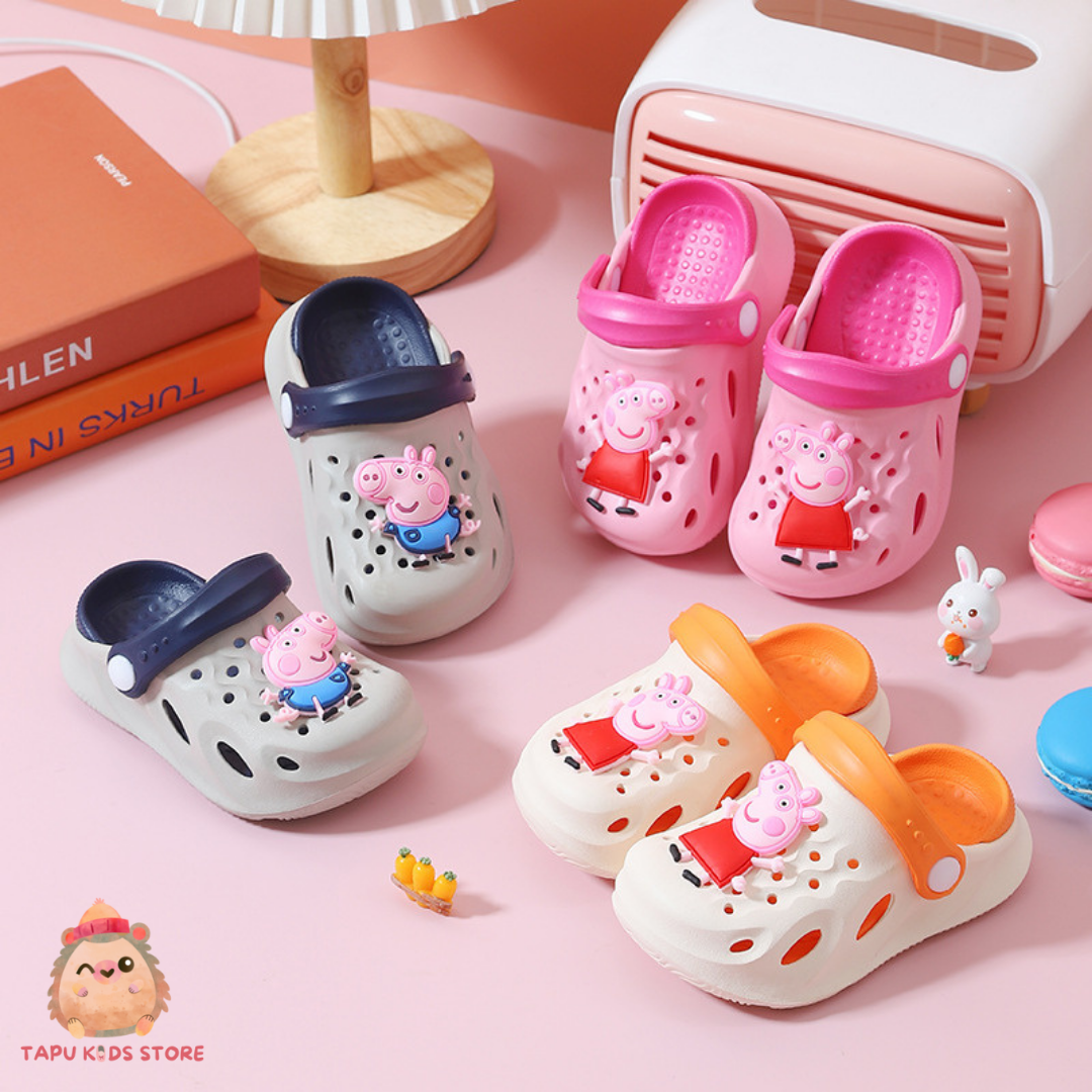 Dép cross trẻ em Peppa Pigs, dép sục crocs cho bé gái bé trai heo Peppa, Tapu Kids Store