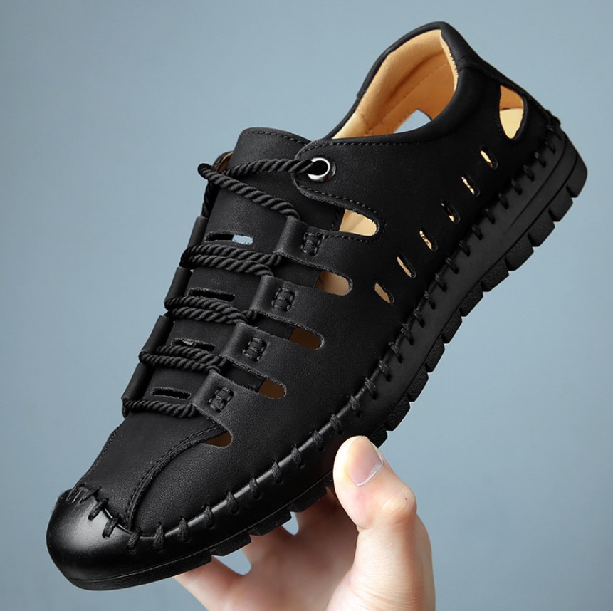 Giày Rọ Nam Giày Đục Lỗ Thoáng Khí ELMEE Giày Buộc Dây Giày Lười Nam Xu Hướng Thời Trang Mùa Hè Êm Bền Đế Cao Su Non Chống Trơn Trượt Kiểu Dáng Ôm Chân Tuyệt Đẹp - GBD18