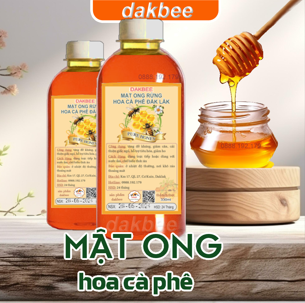 330ml mật ong rừng hoa cà phê nguyên chất daklak -