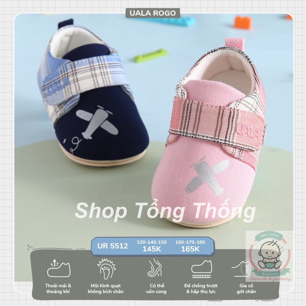 [Nhập RS0822 giảm 30k cho đơn 99k]Giày tập đi máy bay xanh hồng chuẩn y khoa đế cao su non bé trai bé gái siêu mềm nhẹ chống trơn trượt UR5512