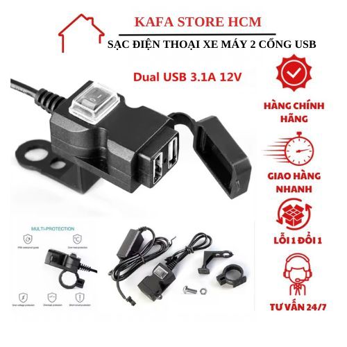 Cóc Sạc Điện Thoại Lắp Cho Xe Máy - Cách Gắn Bộ Sạc Điện Thoại Đa Năng Trên Mô Tô, Xe Máy, Xe Đạp Điện 1.5A Hàng Cao Cấp Chất Lượng, An Toàn Dễ Sử Dụng.