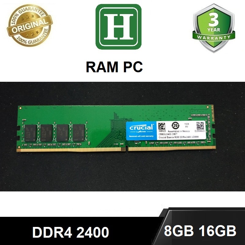 Ram PC DDR4 8Gb 16GB bus 2400 hàng chính hãng bảo hành 36 tháng