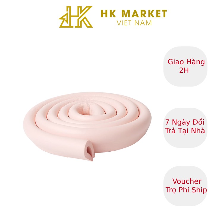 Dây bọt biển bọc cạnh bàn 2m, dây cao su che bịt cạnh bàn, ghế an toàn cho bé