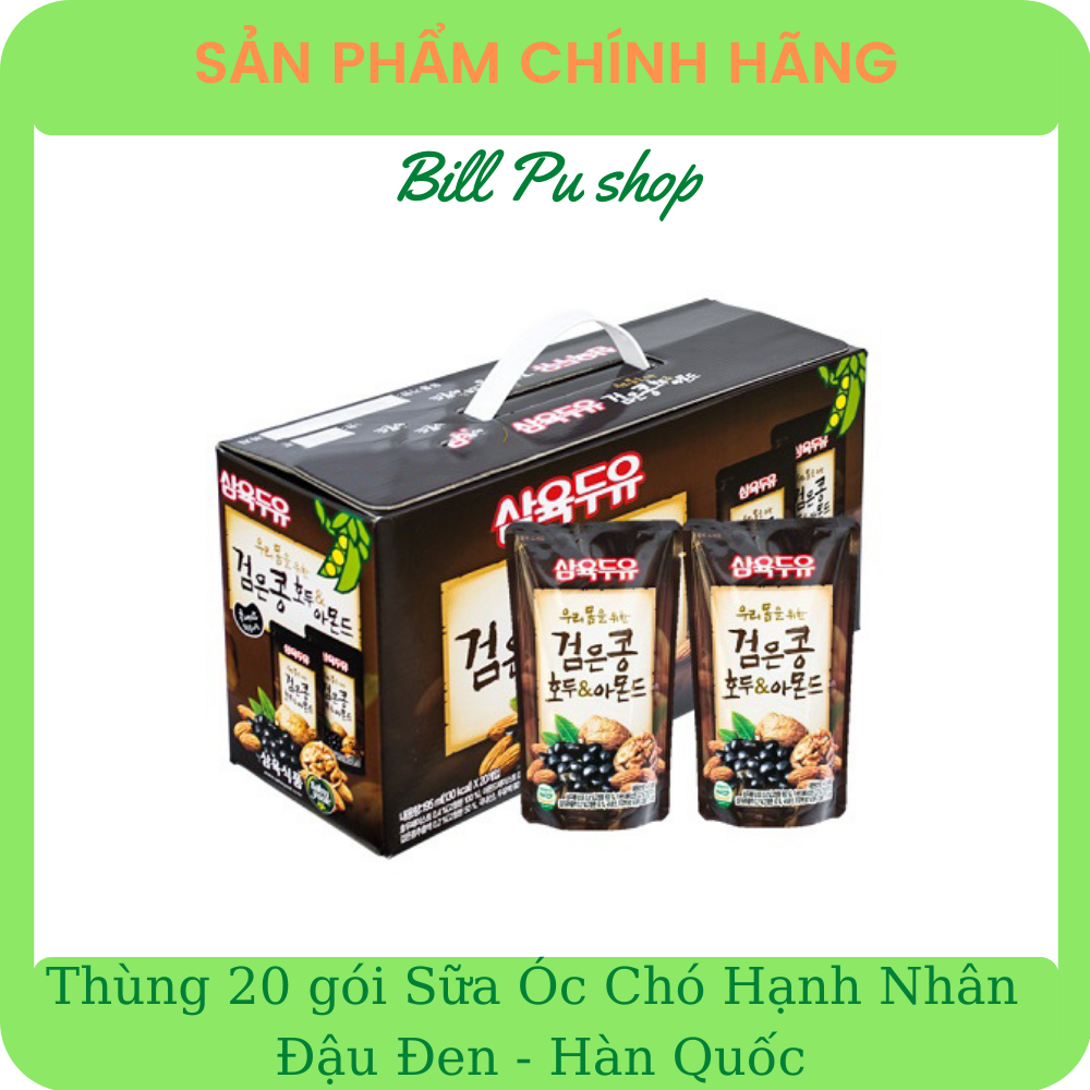 Thùng 20 gói sữa óc chó hạnh nhân đậu đen - hàn quốc 195ml