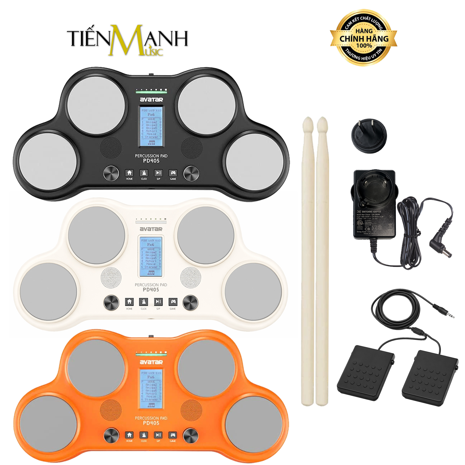 Trống Điện Tử 4 Mặt HXW Avatar PD405 - Electronic Drum Kit Portable 4 Pad Digital PD-405