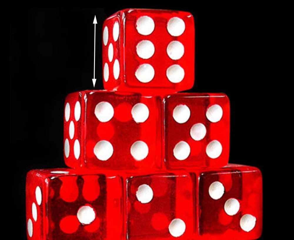 [HCM]COMBO 5 XÍ NGẦU ĐỎ TRONG SUỐT (TRANSPARENT DICE)