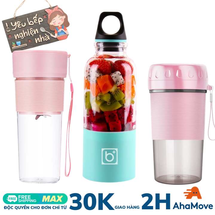 Máy Xay Sinh Tố Bingo Juicer Cup Cầm Tay Mini Sạc Pin 4 Lưỡi 25W 500Ml - Cốc Xay Sinh tố Cầm Tay 270ML Xay cực nhanh 9s, cao cấp, an toàn, 4 Lưỡi Nhỏ gọn - Cốc Xay Sinh Tố  Mini Portable JB 300ML
