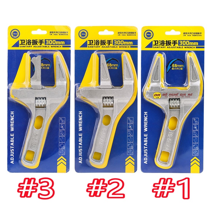 Cờ lê đa năng mỏ lết đa năng Cờ lê vặn mở dây vòi ống cấp nước miệng rộng 68mm Dụng cụ sửa chữa chậu bồn rửa nhà vệ sinh