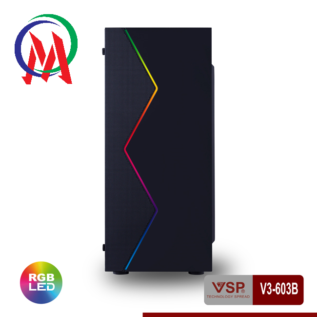 Vỏ case vsp v3-603b có sẵn led rgb và nắp hông trong suốt