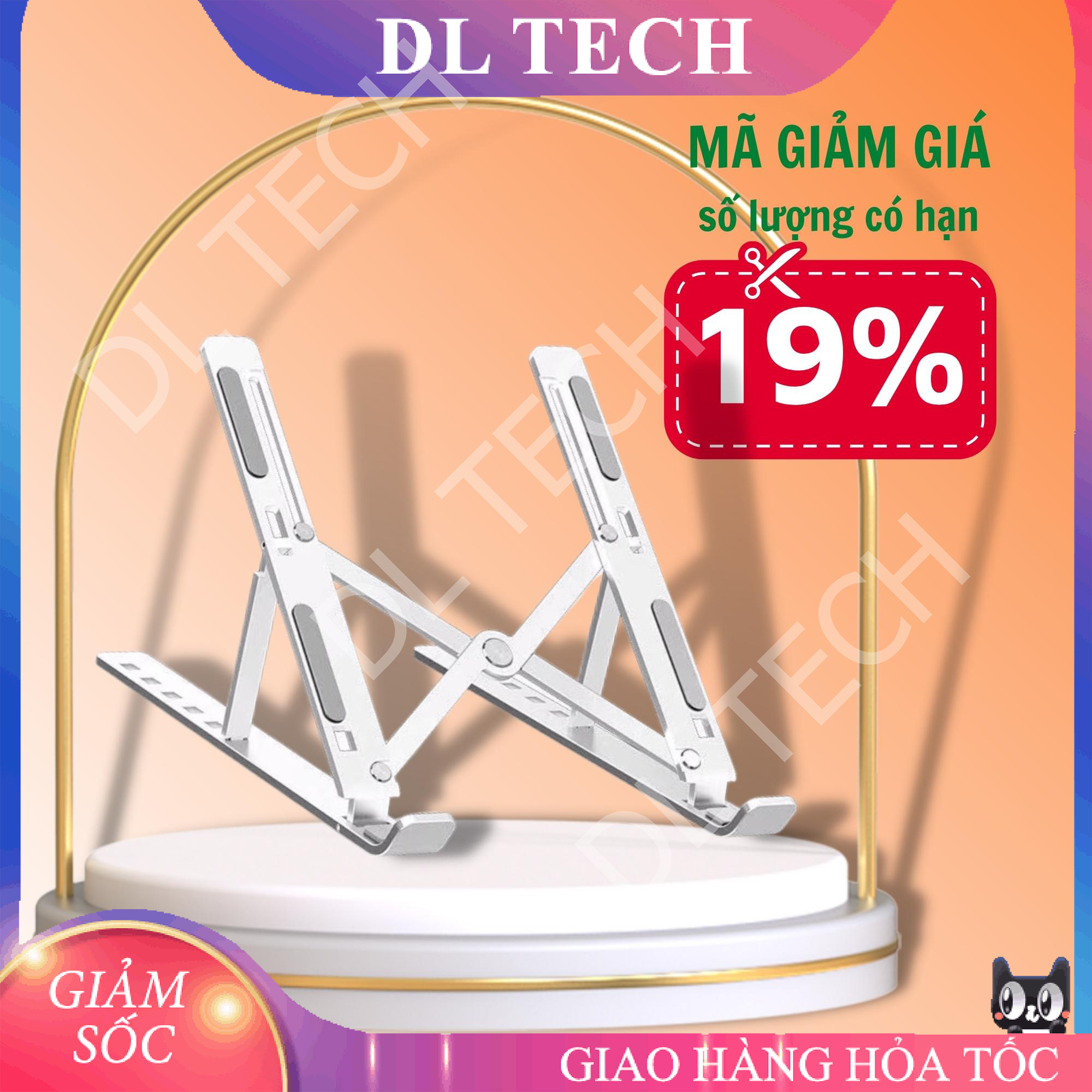 Giá đỡ LAPTOP, MÁY TÍNH BẢNG N3 bằng nhôm điều chỉnh độ cao đế tản nhiệt laptop dưới 15.6 inch đế kê laptop DL TECH