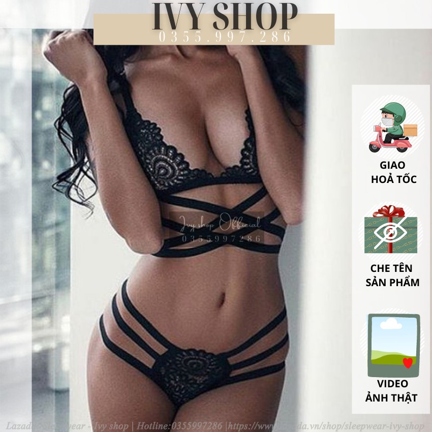 Đồ lót sexy nữ gợi cảm phối ren co giãn - Set Bikini sexy Bi700 - Ivy shop