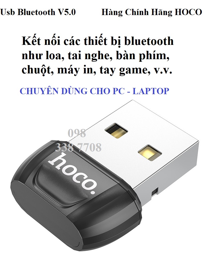 USB Bluetooth Hoco UA18 V5.0 hàng chính hãng kết nối đa năng mọi loại thiết bị hỗ trợ bluetooth dùng cho pc, laptop