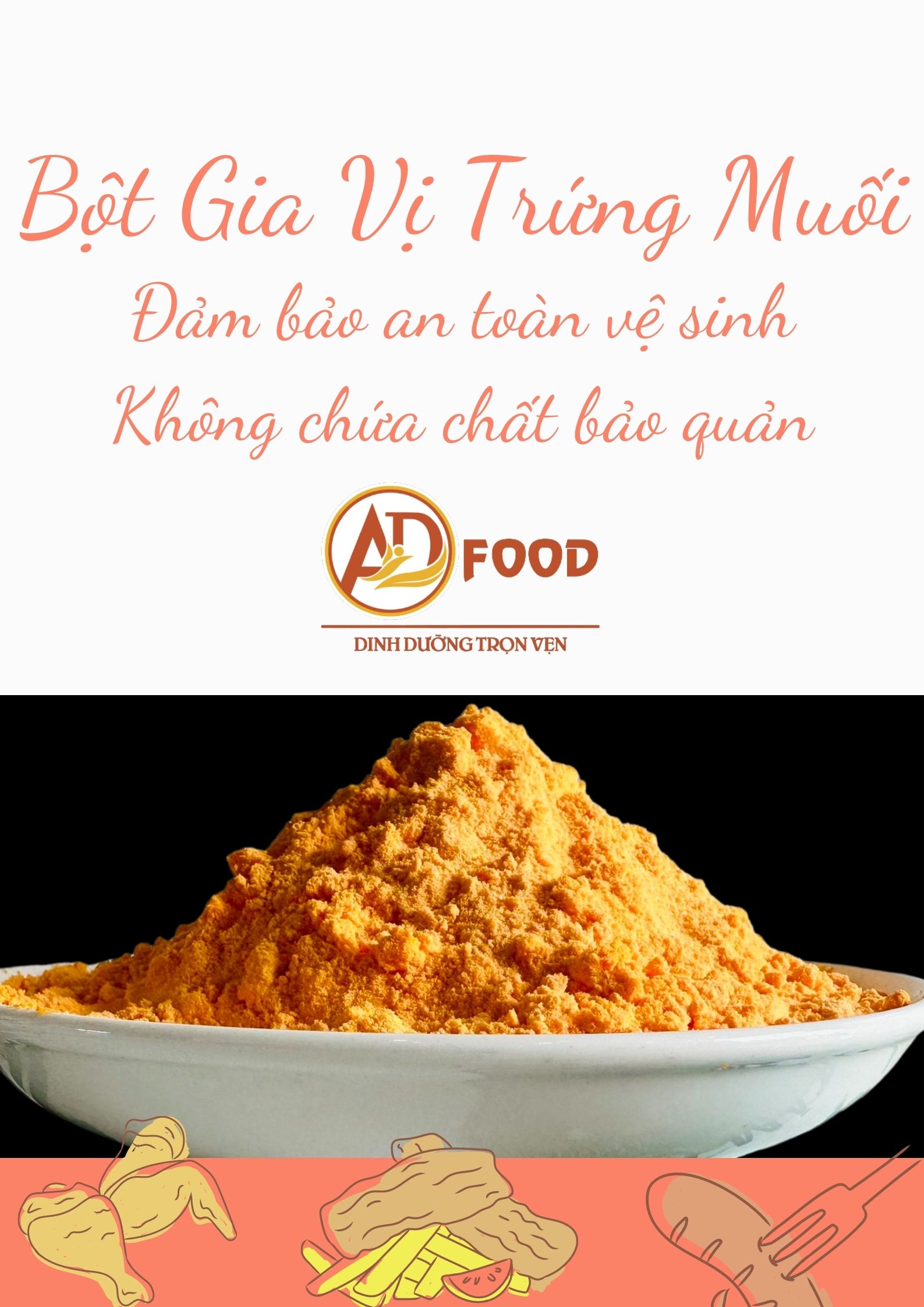 1 KG Bột trứng muối chuyên dùng làm gia vị lắc cho các món chiên nướng, làm gia vị nêm nếm
