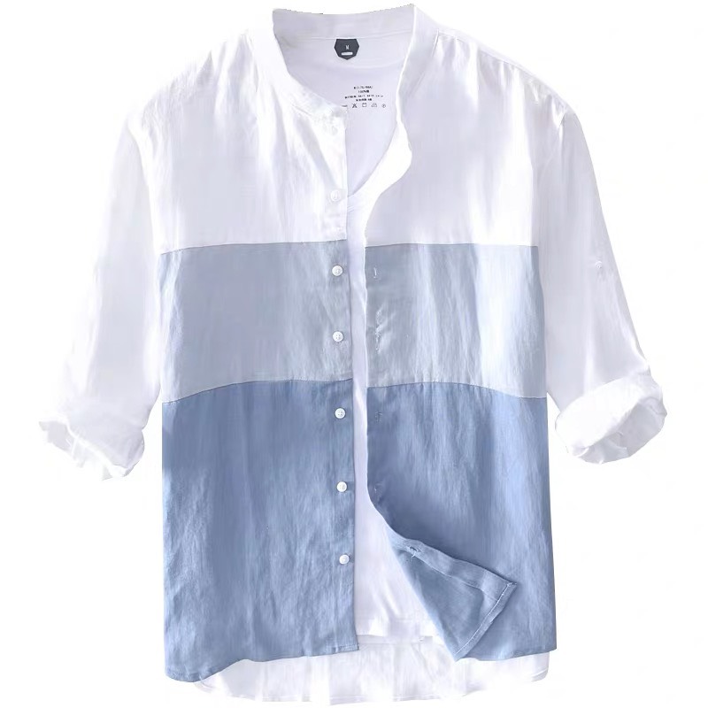 [HCM]HOT ÁO SƠ MI NAM CỔ TRỤ PHỐI MÀU ĐẸP Y HÌNH