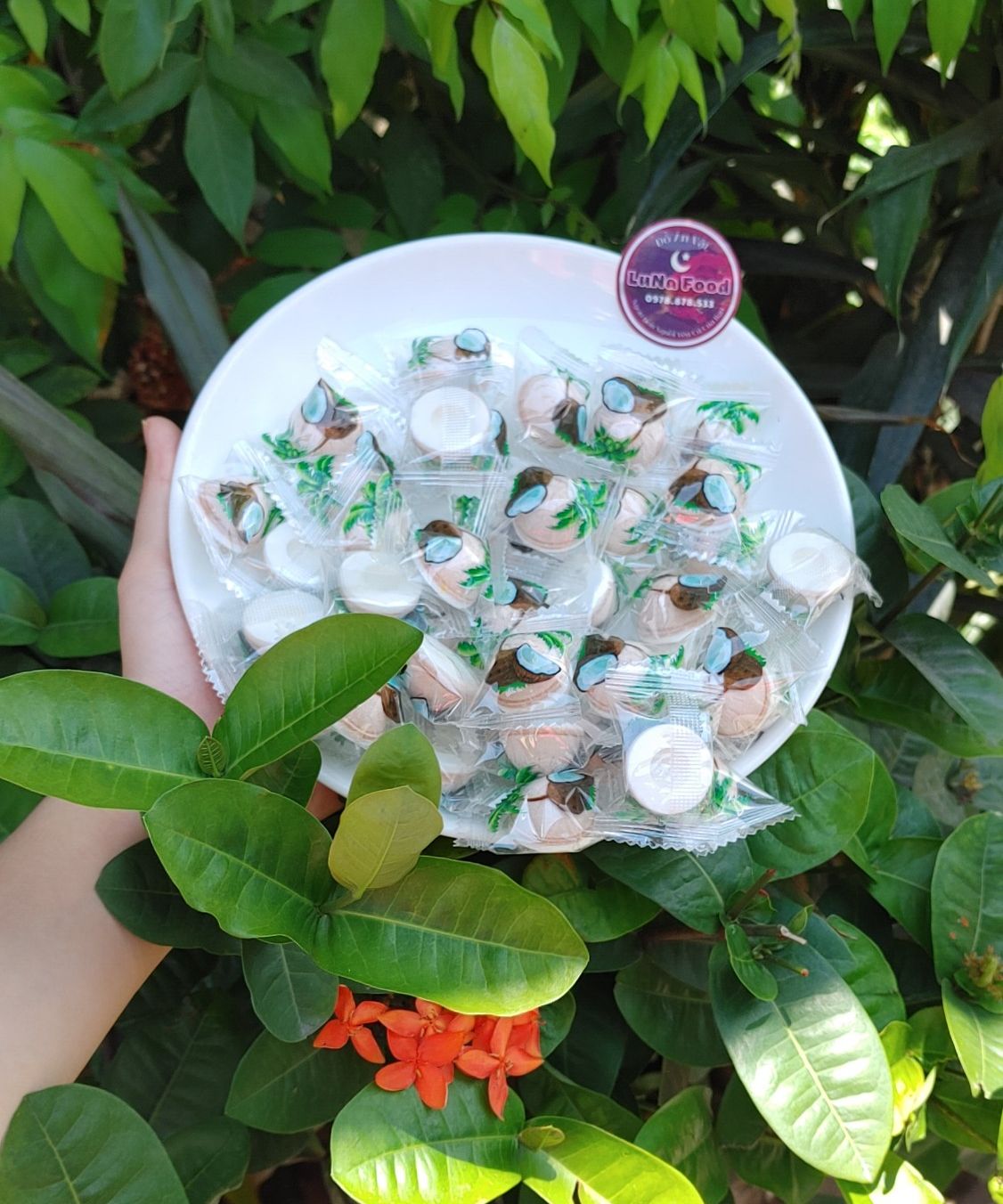 Kẹo dừa sakura loại giòn rộp rộp - ăn vặt luna food