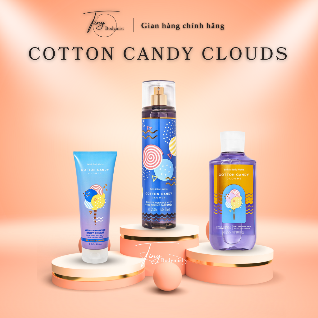 Xịt thơm toàn thân bodymist Bath & Body Works: Cotton Candy Clouds