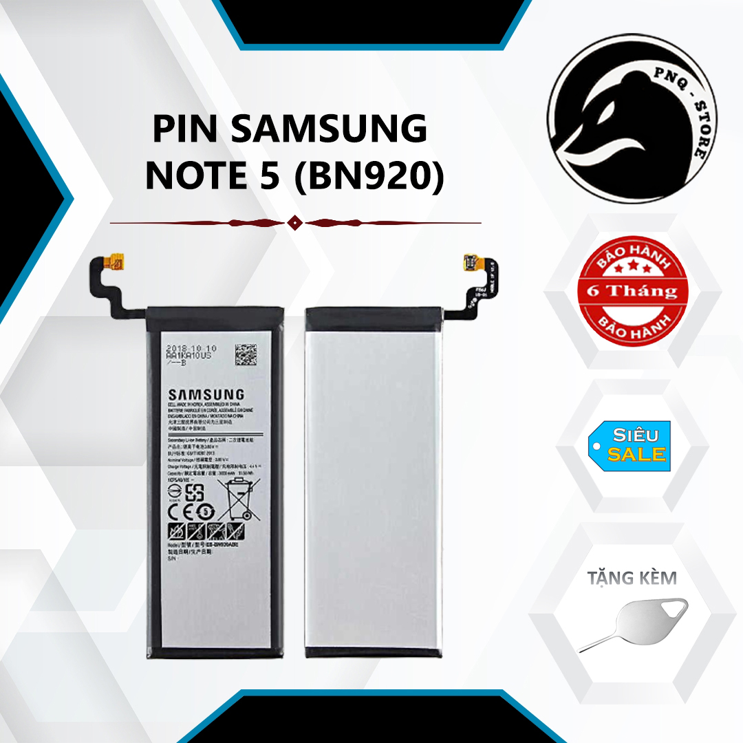 Pin samsung note 5 chính hãng-dung lượng 3000mah - chuẩn zin xịn - bh 06 tháng
