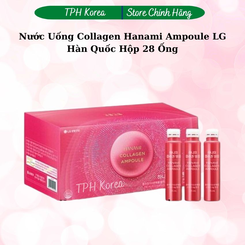 Nước uống collagen hanami ampoule lg hàn quốc hộp 28 ống, hỗ trợ làm đẹp da và chống lão hóa - tph korea