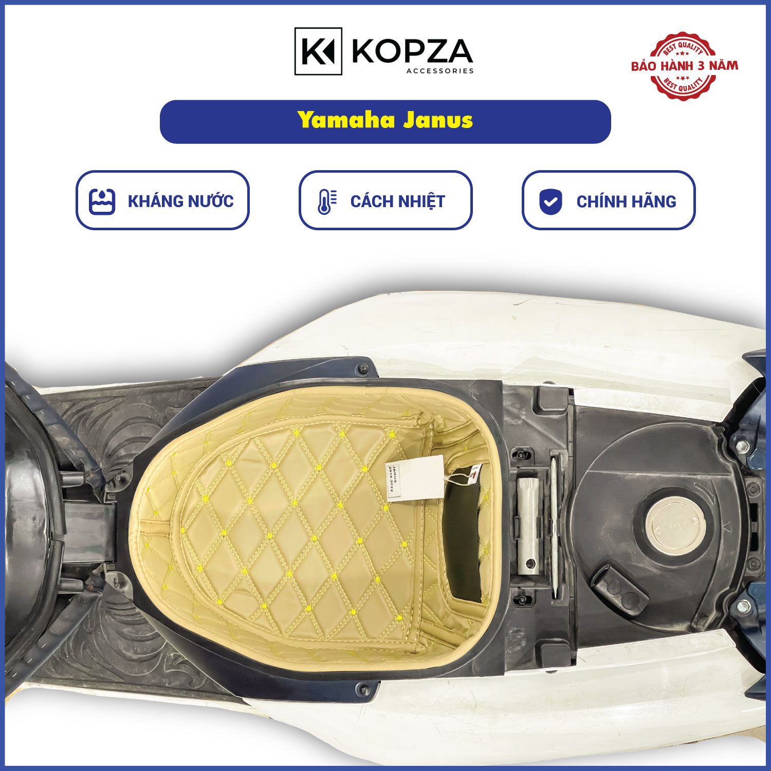 Đệm cốp da 5d, lót cốp da kopza chính hãng xe janus 2016-2021 cách nhiệt, chống thấm nước