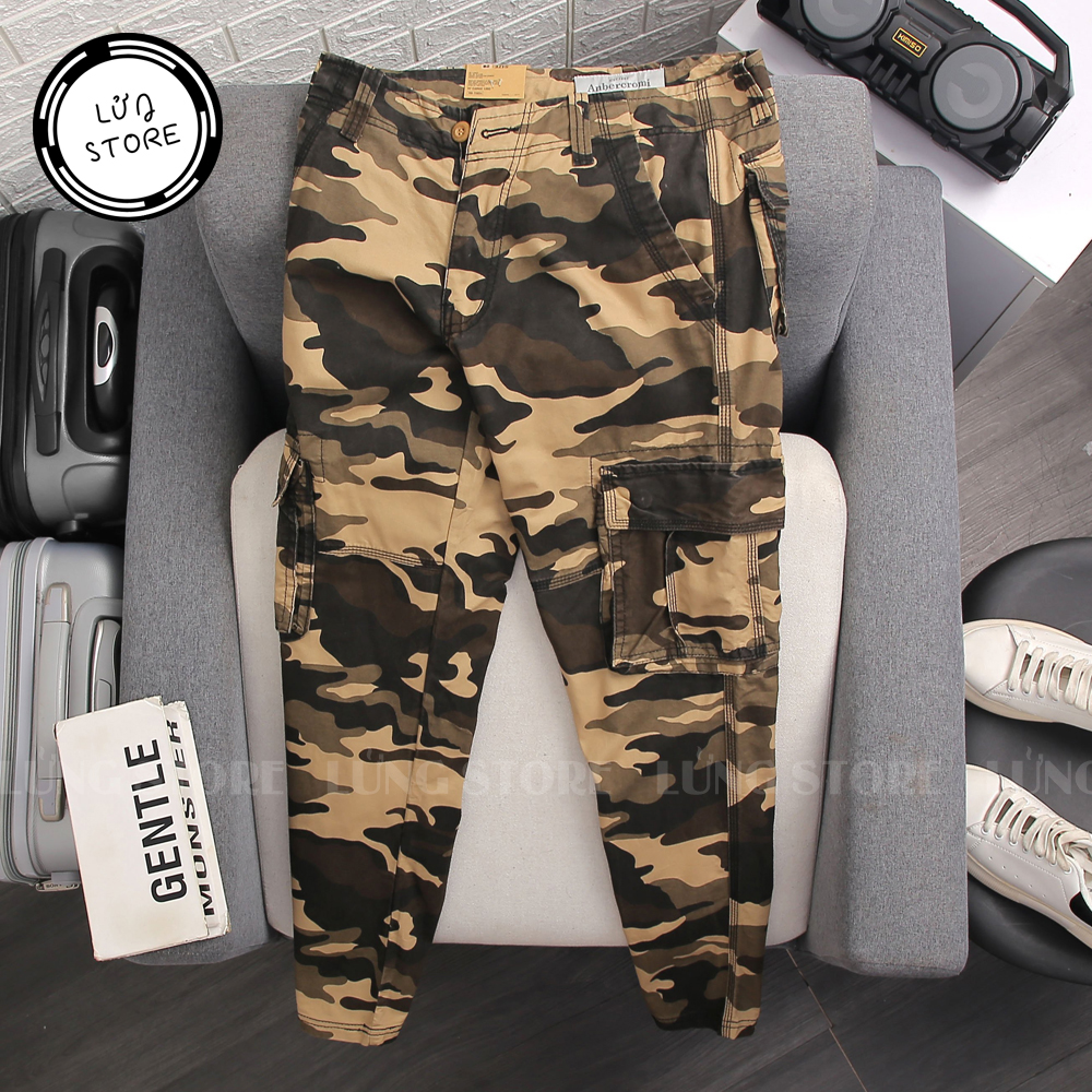 Quần nam ống dài kaki túi hộp cao cấp LỬNG STORE họa tiết rằn ri màu nâu - DA02