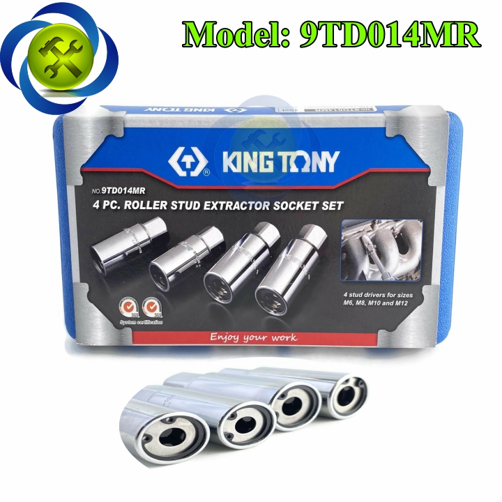 Bộ cảo cốt ren kingtony 9td014mr đầu tuýp m6-m8-m10-m12