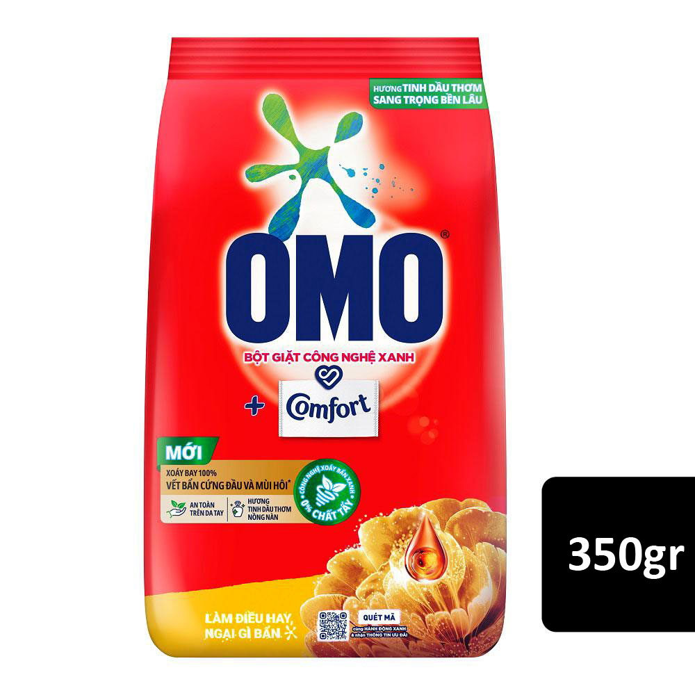 Bột giặt OMO Comfort tinh dầu thơm nồng nàn túi 350g