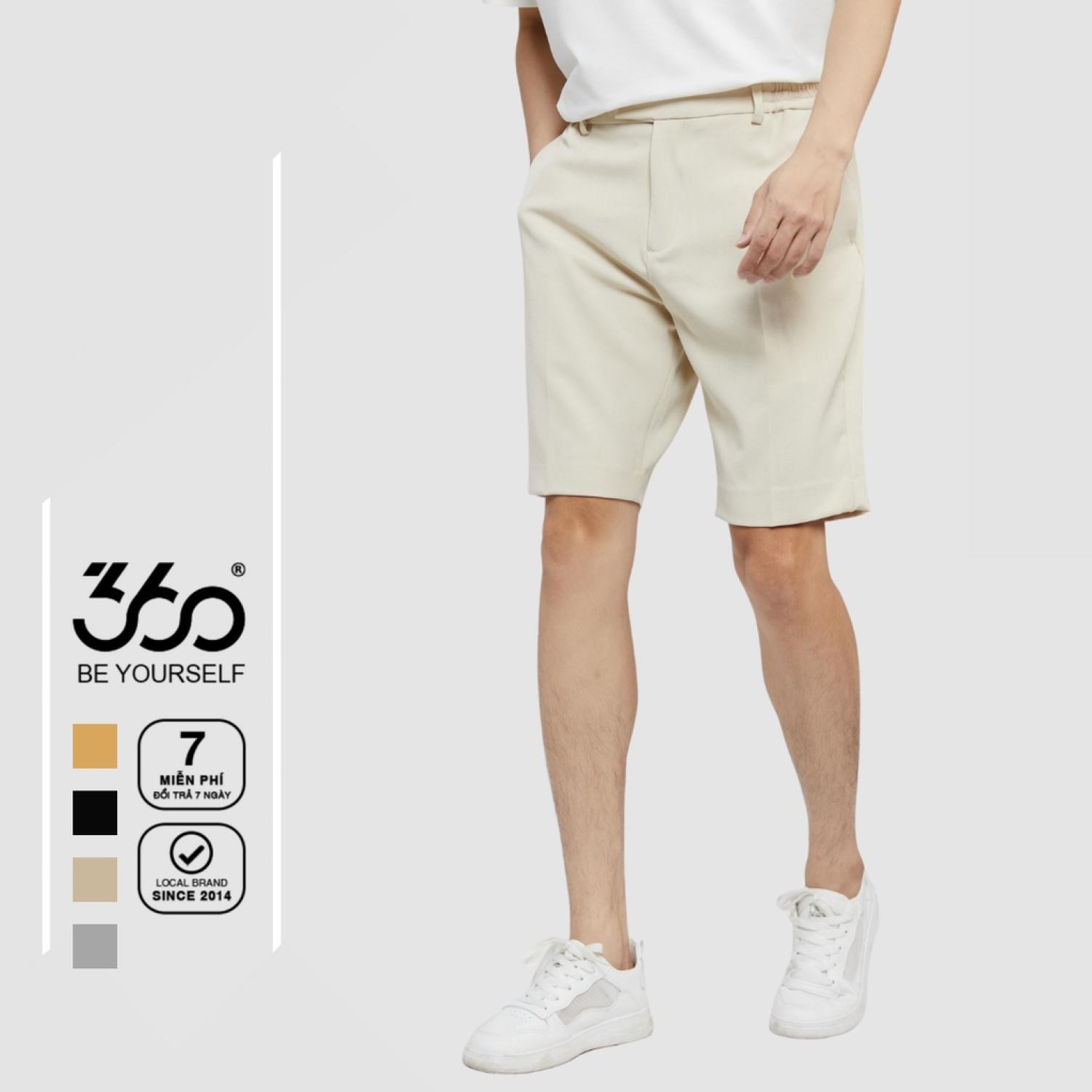 Quần short nam vải chất liệu tuýt si cao cấp thương hiệu thời trang nam 360 Boutique - QSVTK317