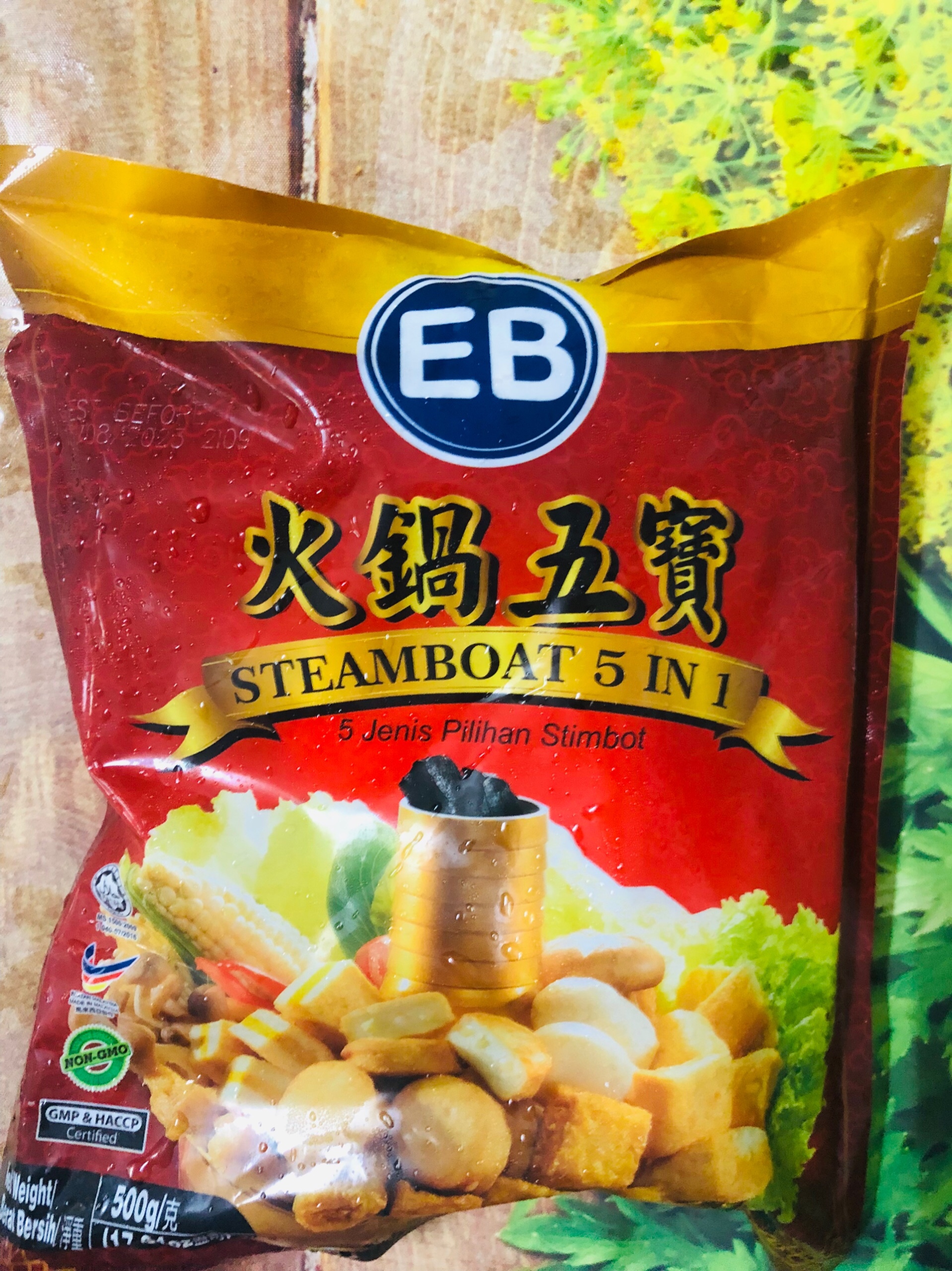 gói 500g viên thả lẩu thập cẩm 5 trong 1 Malaysia bao ngon