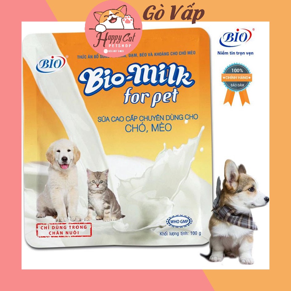 Sữa bột dành cho mèo con chó con bio milk gói 100gr - happycat