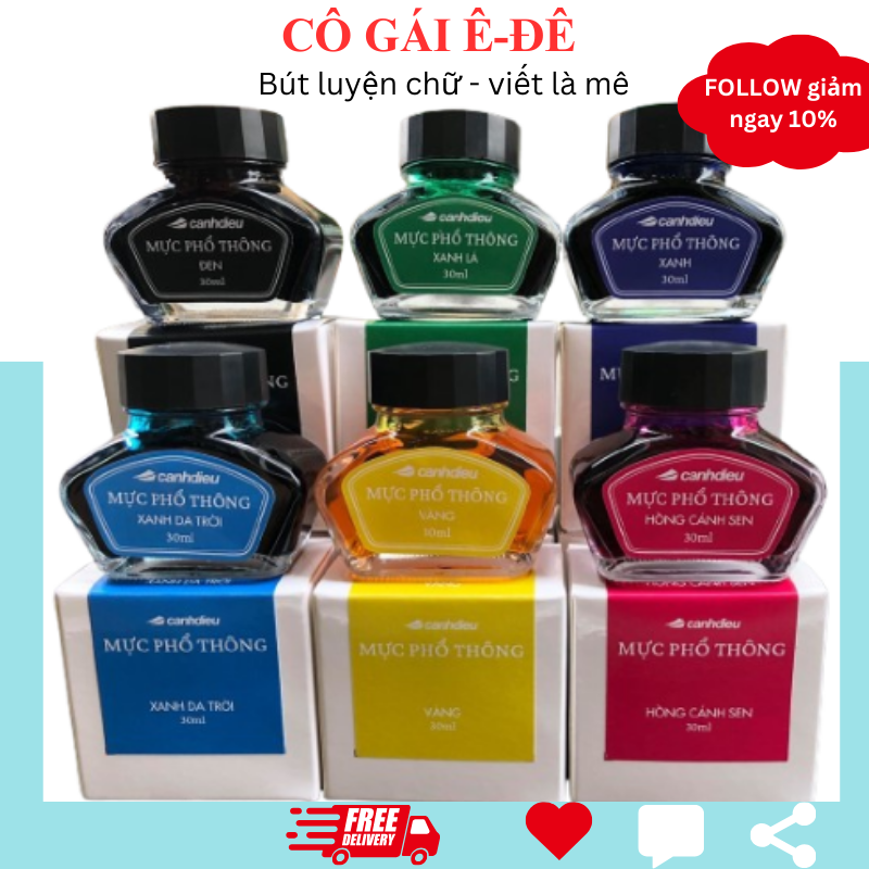 Mực Cánh Diều phổ thông 30ml, mực bút máy luyện chữ, mực Cánh Diều không lắng cặn