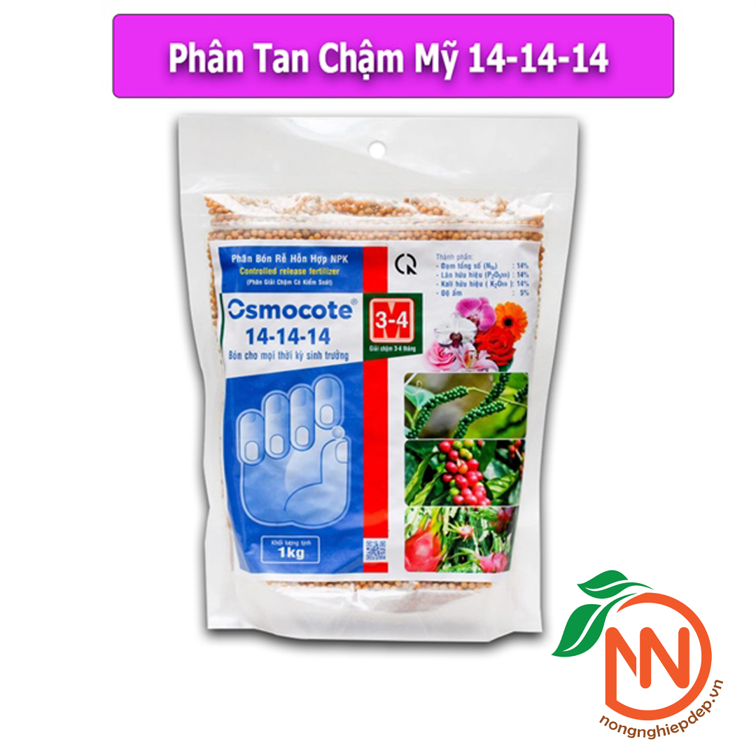 Phân Tan Chậm Osmocote Hạt Vàng 1kg