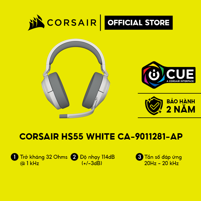 Tai nghe không dây corsair hs55 white/ca-9011281-ap