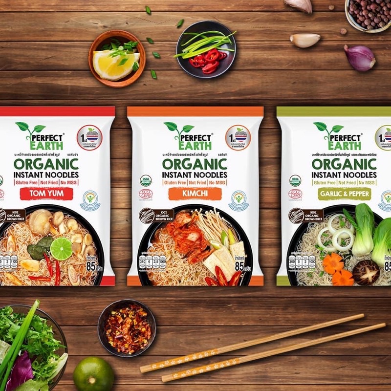 Mì ăn liền hữu cơ Perfect Earth 85g - Organic Brown Rice Instant Noodle