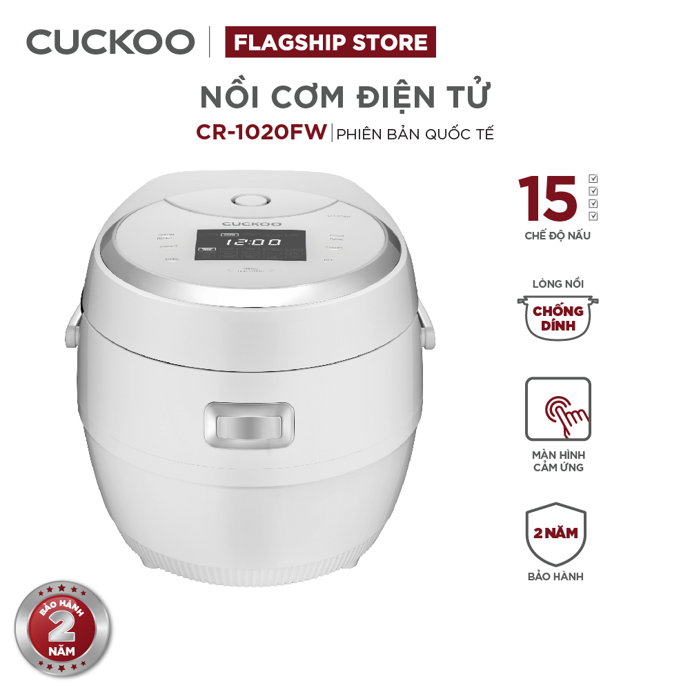 Nồi cơm điện tử cuckoo 1,8l cr-1020f - bảng điều khiển led - lòng nồi chống dính - chất lượng hàn quốc - hàng chính hãng cuckoovina