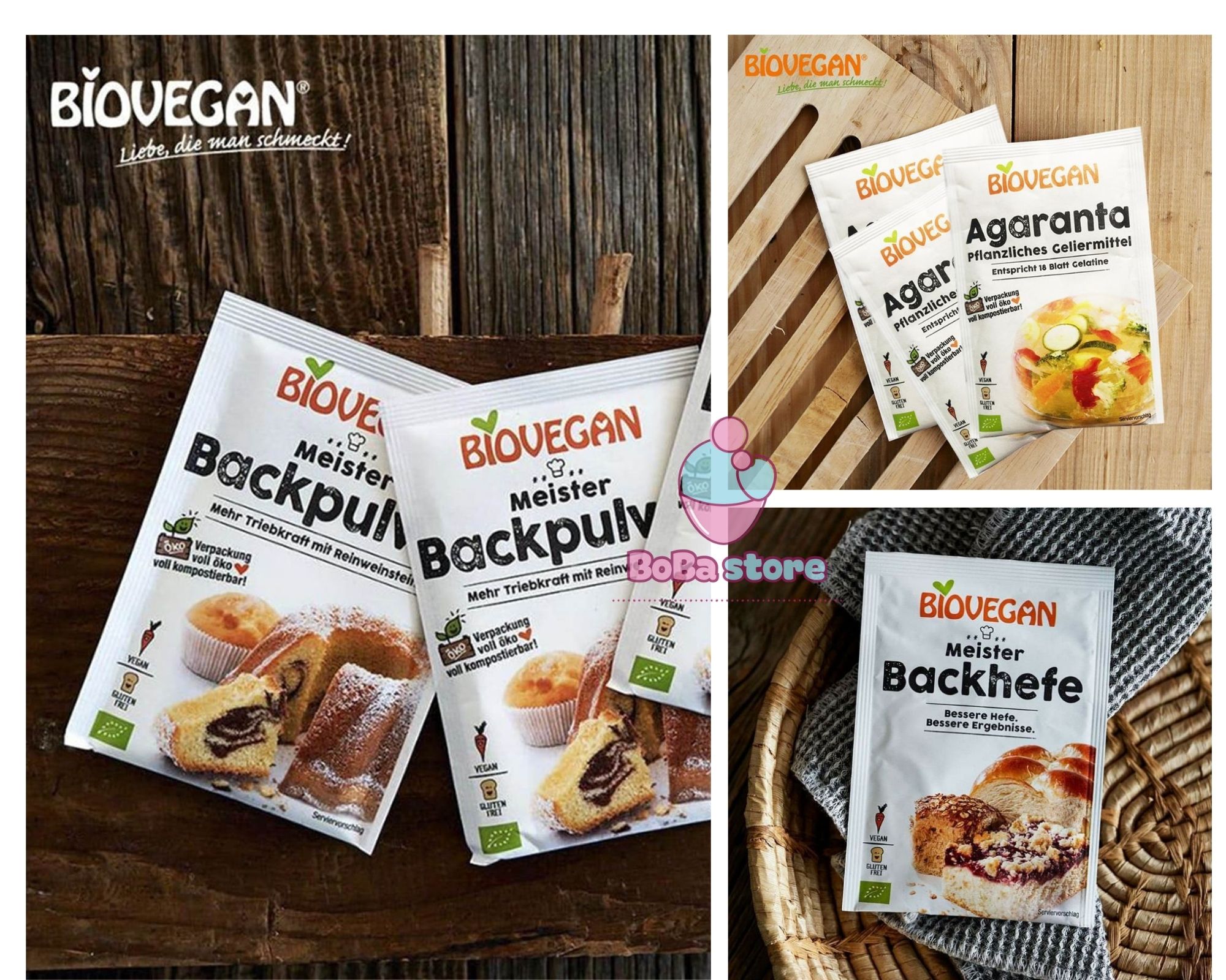 Bột nở - Gelatine - men nở hữu cơ Biovegan