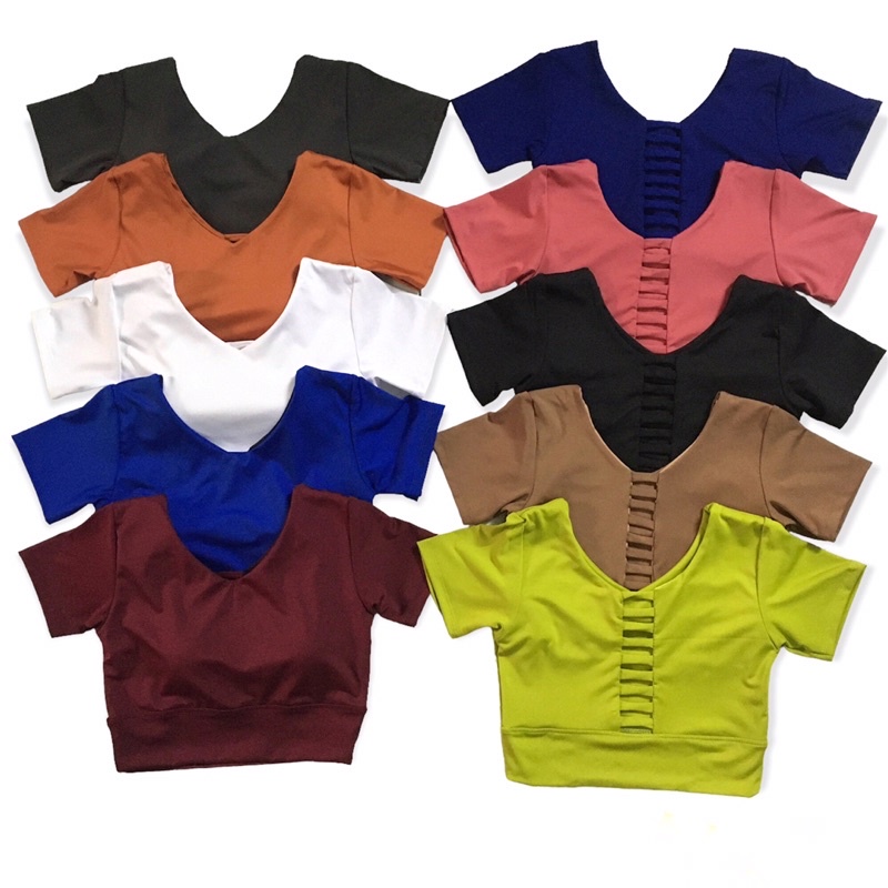 [FreeshipMAX] A014 Áo Croptop Nữ Cổ Tim Có Sẵn Mút Tập Thể Thao Gym, Yoga, Zumba, Earobic, Đi Chơi, Đi Bơi, Du Lịch Rất Đẹp HCM có big size