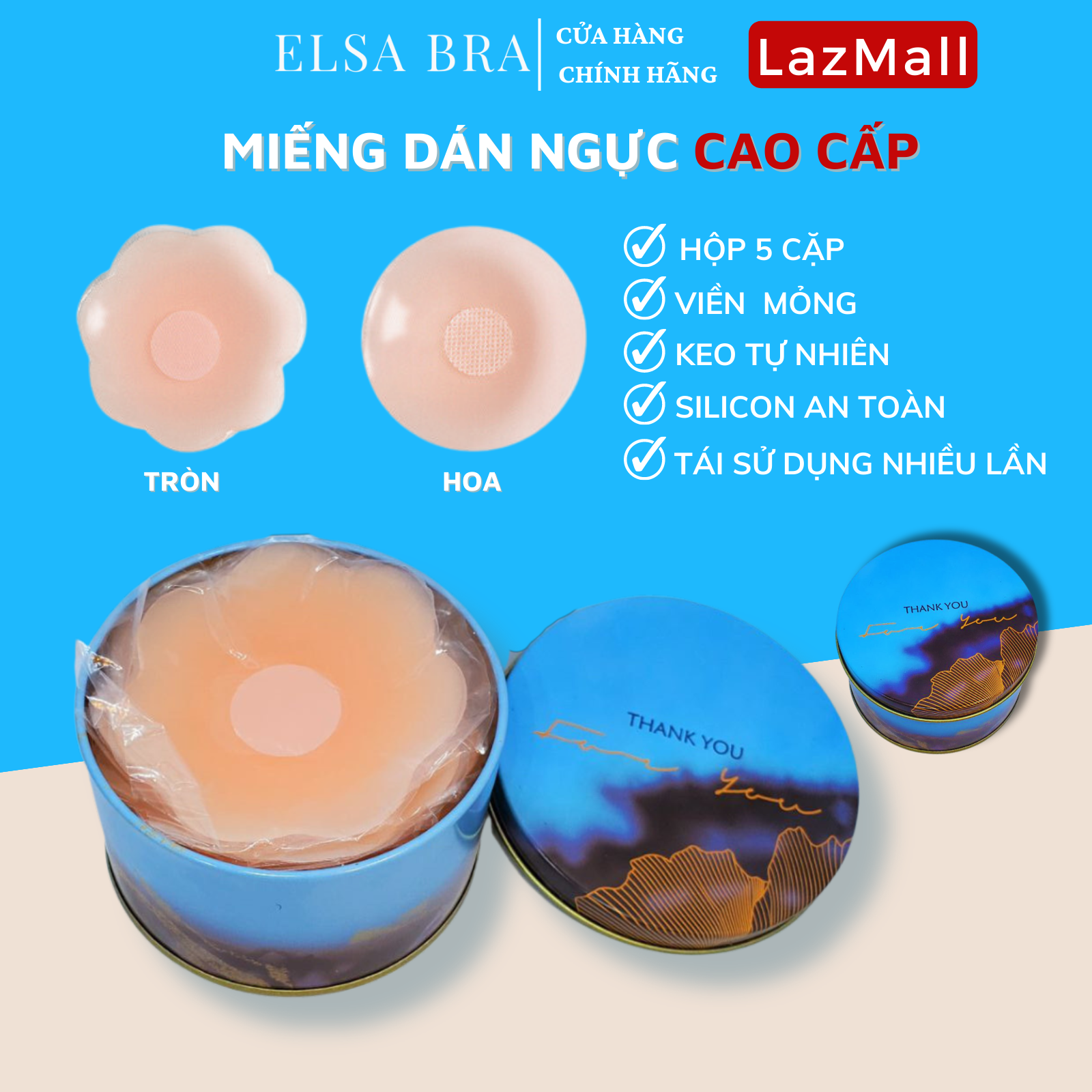 Miếng dán ngực silicon ELSA BRA cao cấp: Giải pháp hoàn hảo cho vòng ngực tự nhiên