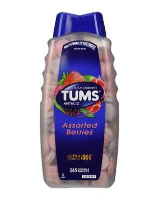 Viên nhai hỗ trợ đau dạ dày Tums Assorted Berries 265 viên của Mỹ