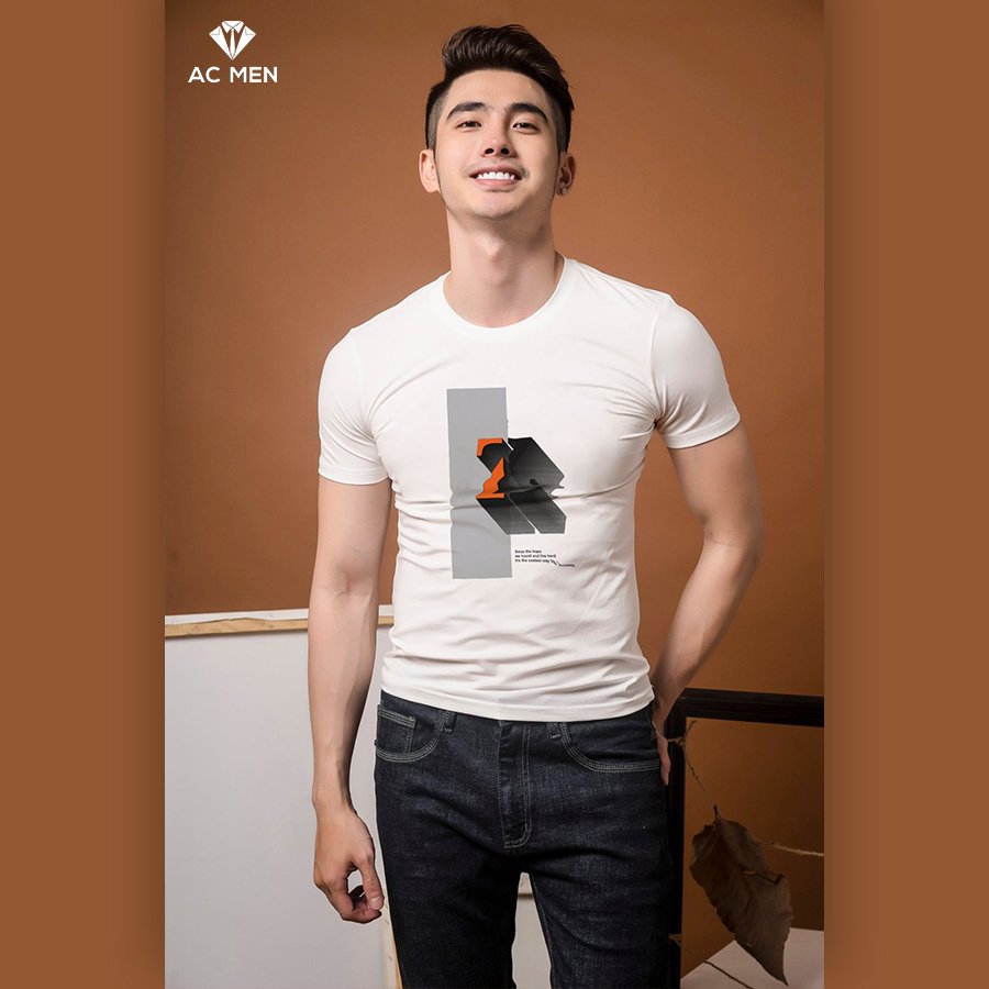 Áo thun nam cổ tròn in hình chữ z - ac men