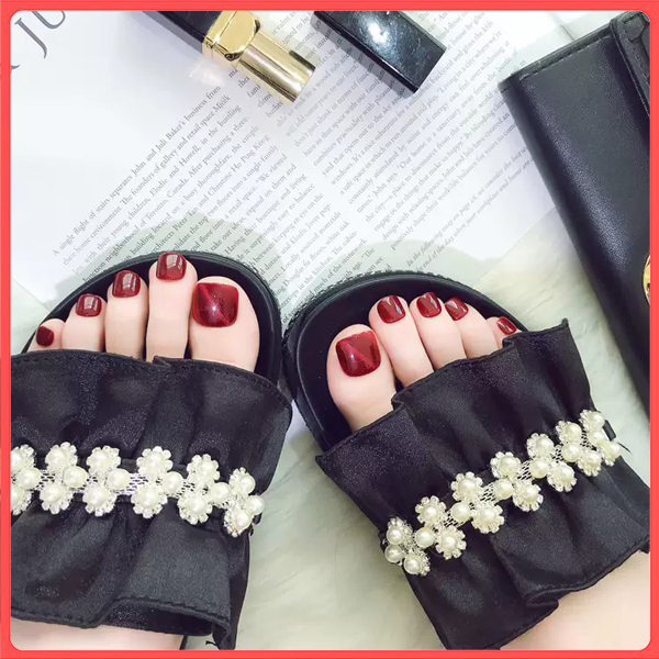 Bộ 24 Móng chân giả , nail giả C63 (kèm keo dán)