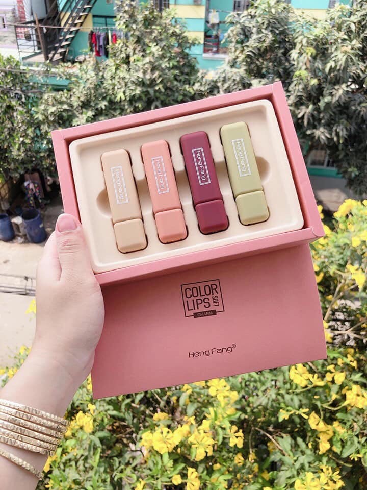 Sét 4 Cây Son Heng Feng Color Lipstick Siêu lì