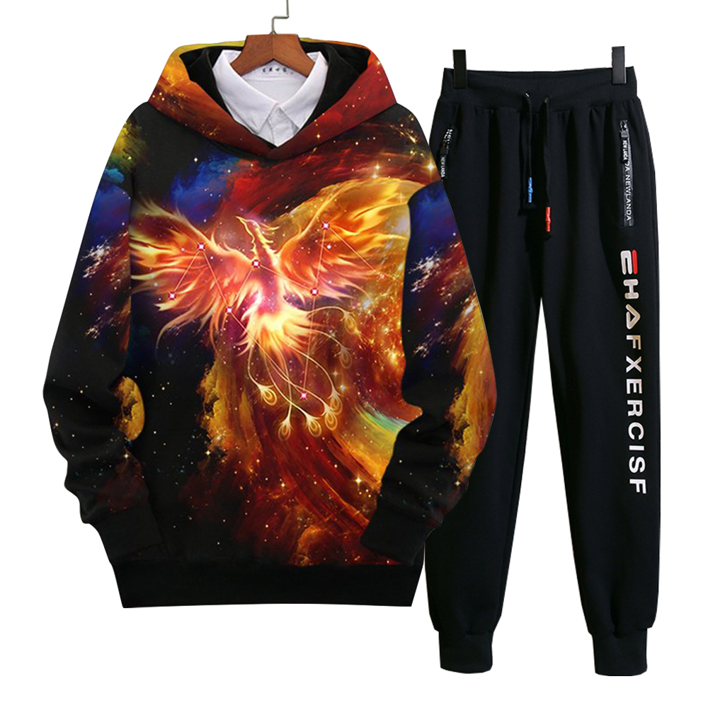 Bộ Quần Áo Nỉ Nam Thu Đông Áo Hoodies In Hình 3D Vũ Trụ Thú Cưng Có Mũ Trùm Đầu Kết Hợp Quần Jogger Phối Chữ Năng Động Thời Trang Hot Hit  SMARTLY GIRL SET GHEP TOP 153 + JOGGER 75