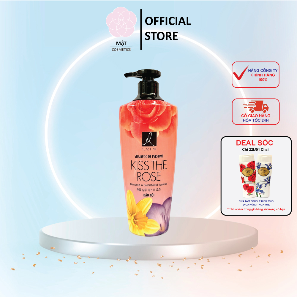 Dầu gội nước hoa Elastine Kiss The Rose 600ml