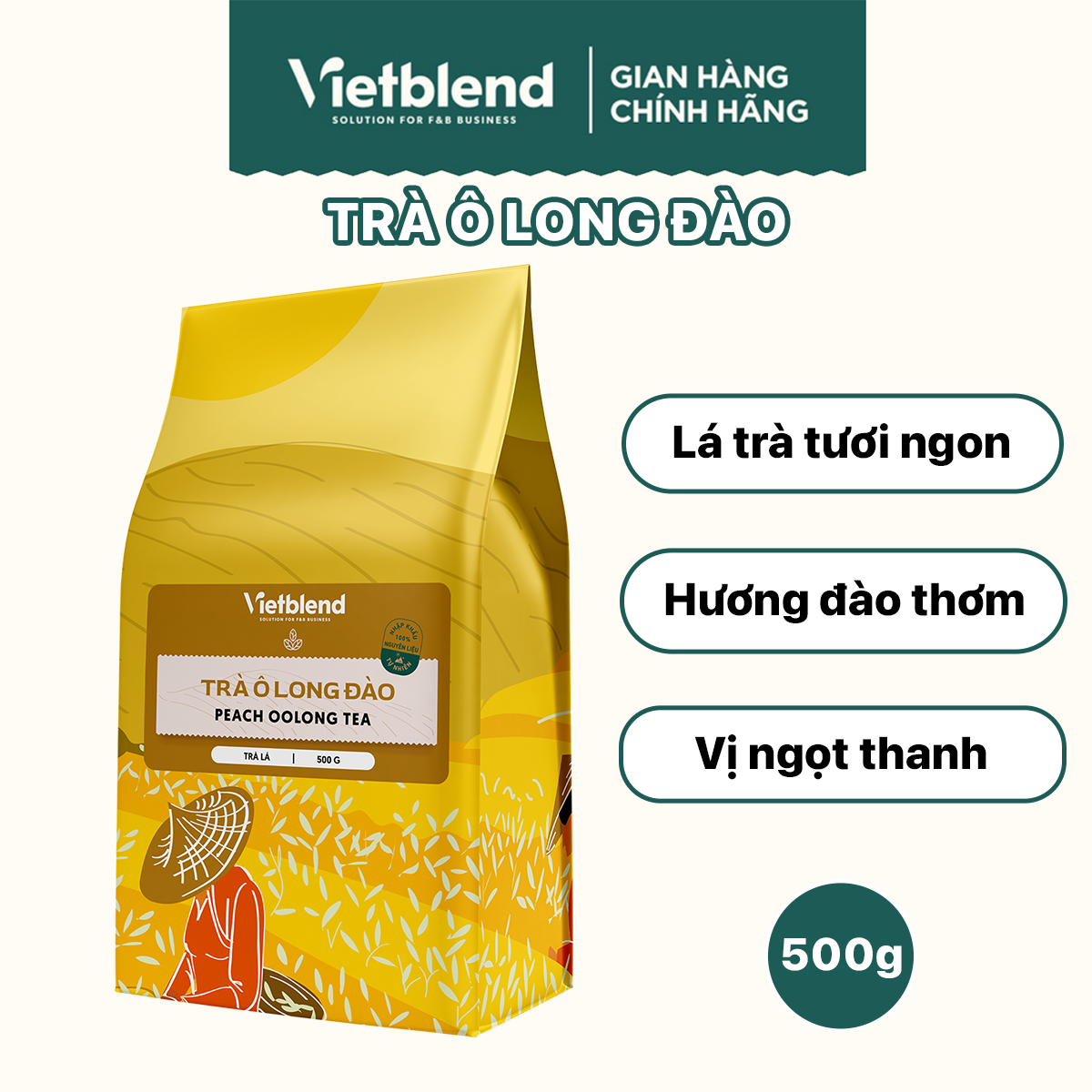 Trà ô long đào vietblend túi 500g