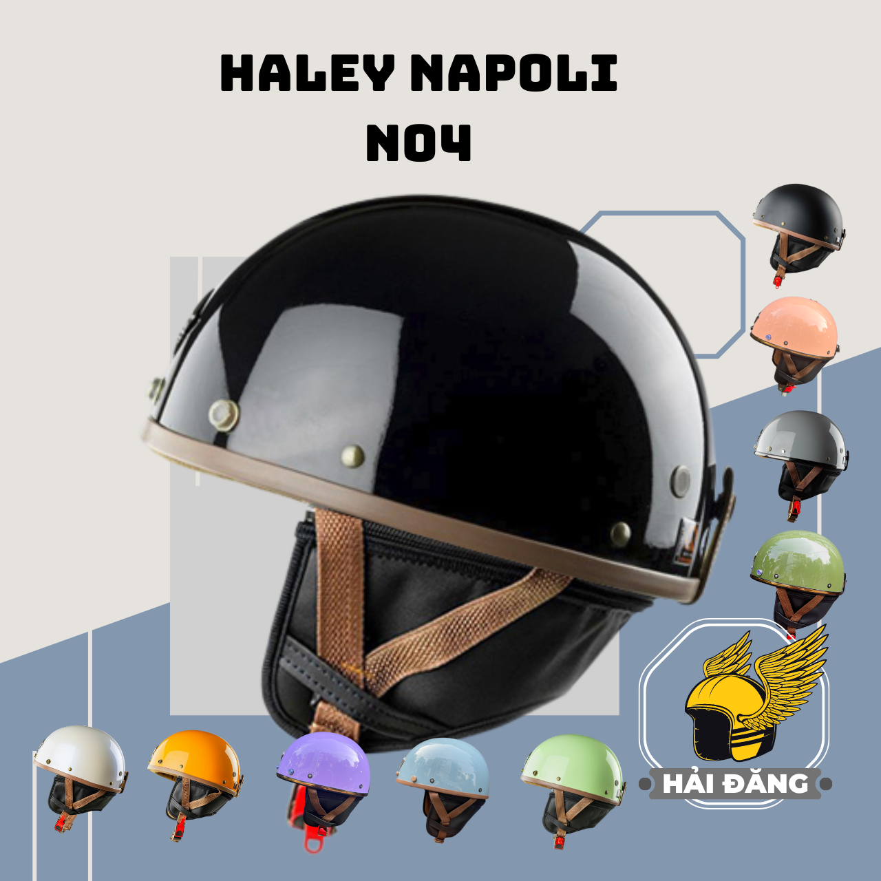 Mũ Bảo Hiểm ½ Đầu Haley Napoli N04 - Nón bảo hiểm PUG Việt  Bảo Hành 12 Tháng